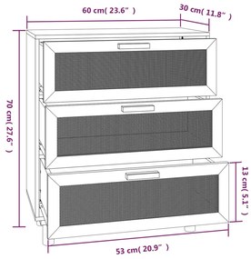 ΝΤΟΥΛΑΠΙ ΛΕΥΚΟ 60 X 30 X 70 ΕΚ. ΑΠΟ ΜΑΣΙΦ ΠΕΥΚΟ &amp; ΦΥΣΙΚΟ ΡΑΤΑΝ 345633