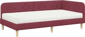 vidaXL Κρεβάτι Γωνίας Κόκκινο 100 x 200 cm ύφασμα