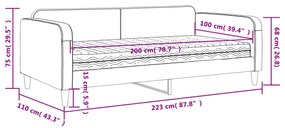 Καναπές Κρεβάτι με Στρώμα Μαύρο 100 x 200 εκ. Υφασμάτινο - Μαύρο