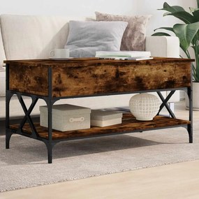 vidaXL Τραπεζάκι Σαλονιού Καπνιστή Δρυς 100x50x50 εκ. Επεξεργ. Ξύλο