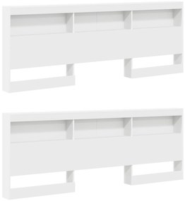 vidaXL Κρεβάτι Βιβλιοθήκης Λευκό 180x200 εκ Επεξεργασμένο Ξύλο