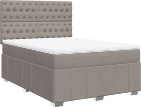 vidaXL Κρεβάτι Boxspring με Στρώμα Taupe 140x190 εκ. Υφασμάτινο
