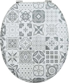vidaXL Μαλακή κλειστή λεκάνη Γκρι 44 x 38 εκ. Πίνακας MDF
