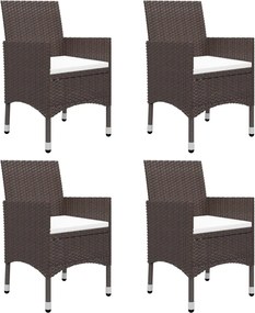vidaXL Σετ Τραπεζαρίας Κήπου 7 τεμ. Καφέ