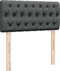 vidaXL Κρεβάτι Boxspring με Στρώμα Σκούρο Γκρι Single Υφασμάτινα