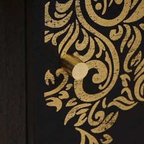 vidaXL Κομοδίνο με Πόρτα Μαύρο 40 x 33 x 46 εκ. Στερεό ξύλο μάνγκο