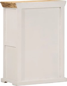 vidaXL Ντουλάπι Λευκό και Καφέ 55x30x73 εκ. Μασίφ Ακατεργ. Ξύλο Μάνγκο