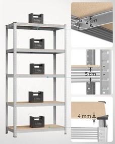 Μεταλλική Ραφιέρα Δαπέδου 5 Θέσεων (100x50x200) Songmics GLR050E01