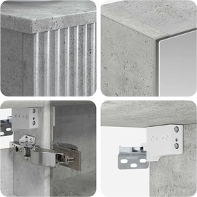 vidaXL Σετ Ντουλαπιών Μπάνιου 4 pcs Γκρι Σκυροδέματος