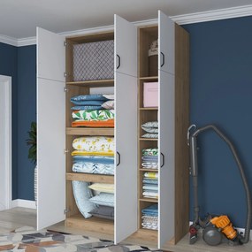 Ντουλάπα Καρυδί / Λευκό BRALO 145x55x239