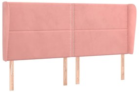 Κεφαλάρι με Πτερύγια Ροζ 163x23x118/128 εκ. Βελούδινο 3117875