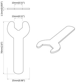 vidaXL Δίχαλο 2 pcs Ασημί 13 mm Σίδερο