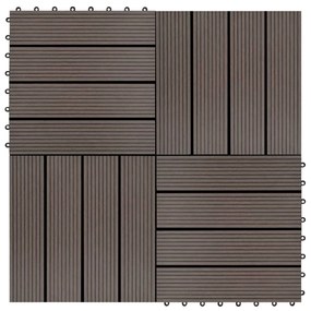 Πλακάκια Deck 22 τεμ. Σκούρο Καφέ 30 x 30 εκ. 2 μ² από WPC