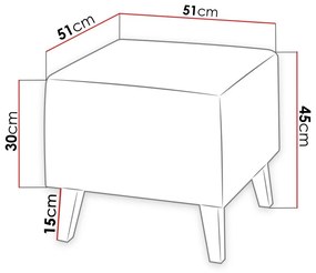 Σκαμπό σαλονιού Providence E113, Γκρι, 45x51x51cm, 12 kg, Ταπισερί, Πόδια: Πλαστική ύλη | Epipla1.gr