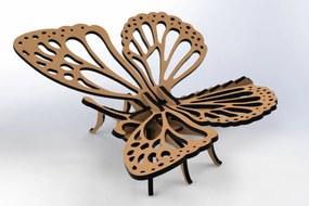 Σετ των 2 Intra απο ξύλο plywood 3mm-4mm πάχος Butterfly 3D Animal για Δίασταση 15x15 cm INTRAFABR-79733338
