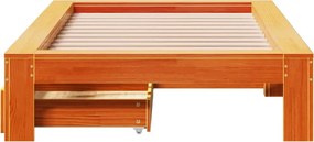 vidaXL Σκελετός Κρεβ. Χωρίς Στρώμα Καφέ Κεριού 100x200 εκ Μασίφ Πεύκο
