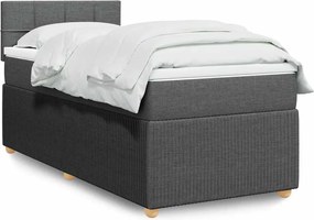 vidaXL Κρεβάτι Boxspring με Στρώμα Σκούρο Γκρι 80x200 εκ. Υφασμάτινο