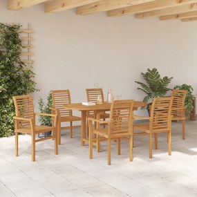 vidaXL Σετ Εξωτερικής Τραπεζαρίας 7 τεμαχίων  Συμπαγές Ξύλο Ακακίας