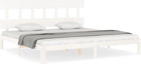 vidaXL Σκελετός Κρεβ. Χωρίς Στρώμα Λευκό 200x200 εκ Μασίφ Πεύκο