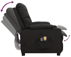 vidaXL Πολυθρόνα Μασάζ Ηλεκτρική Μαύρη Υφασμάτινη