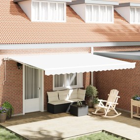 vidaXL Αυτόματη Ανασυρόμενη Τέντα Λευκή 450x350 εκ.