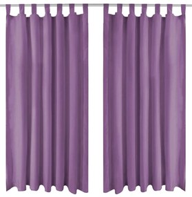 vidaXL Κουρτίνες με Θηλιές 2 τεμ. Λιλά 140 x 225 εκ από Microsatin