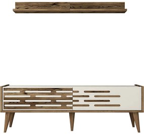 Σύνθεση Τηλεόρασης Valensiya 845HCT5388 140x35x45cm Walnut-Cream