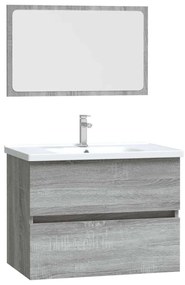 vidaXL Σετ Επίπλων Μπάνιου 2 Τεμαχίων Γκρι sonoma από Τεχν. Ξύλο