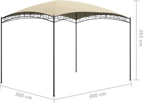 vidaXL Κιόσκι Κρεμ 3 x 4 x 2,65 μ. 180 γρ./μ²