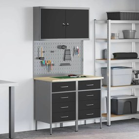 vidaXL 5 τεμαχίων Σετ Εργασίας Μαύρο Χάλυβα
