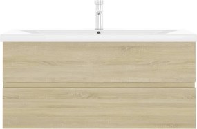 vidaXL Ντουλάπι Μπάνιου με Νιπτήρα Sonoma Δρυς από Επεξεργασμένο Ξύλο