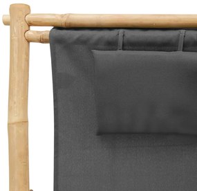 vidaXL Σεζλόνγκ Σκούρο Γκρι από Μπαμπού και Καραβόπανο