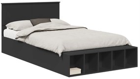 vidaXL Σκελετός Κρεβατιού Μαύρο 120 x 190 cm Επεξεργασμένο ξύλο