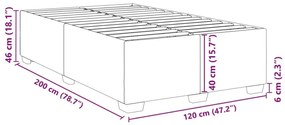 Σκελετός Κρεβατιού Χωρίς Στρώμα Taupe 120x200 εκ. Υφασμάτινο - Μπεζ-Γκρι