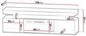 Έπιπλο τηλεόρασης Glossa 2D 190 plus-Leuko Gualistero