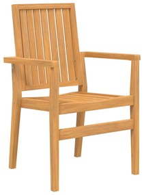 vidaXL Καρέκλες Κήπου Στοιβαζόμενες 2 τεμ. 56,5x57,5x91 εκ. Μασίφ Teak