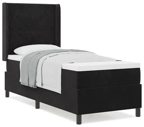 vidaXL Κρεβάτι με ελατήρια με κεφαλάρι Μαύρο 80 x 200 cm Βελούδο