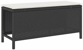 vidaXL Σέτ φαγητού για κήπο Μαύρο συνθετικό ρατάν