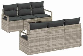 vidaXL Σετ Καναπέ Κήπου με μαξιλάρι 7 pcs Ανοιχτό Γκρι, Σκούρο Γκρι