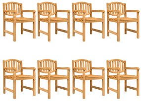 Καρέκλες Κήπου 8 τεμ. 58 x 59 x 88 εκ. από Μασίφ Ξύλο Teak - Καφέ