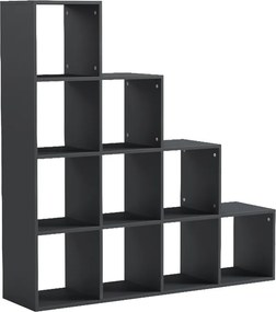 Βιβλιοθήκη Scala pakoworld ανθρακί 129.5x29x129.5εκ