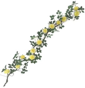 Τεχνητή Γιρλάντα Τριαντάφυλλο Garden 4881-7 240cm Yellow Supergreens Ύφασμα,Πλαστικό