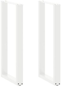 Πόδια Τραπεζιού Μπαρ σε Σχήμα U 2 τεμ. Λευκά 50x(100-101) εκ. Ατσάλι