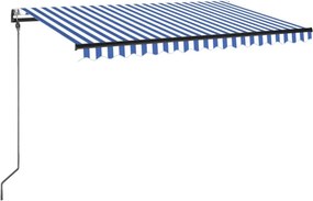 vidaXL Αναδιπλούμενη τέντα Μπλε και άσπρο 300 x 250 εκ Πολυεστέρας