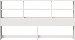 vidaXL Κεφαλάρι με Αποθ. Χώρο Λευκό 180 εκ. από Μασίφ Ξύλο Πεύκου