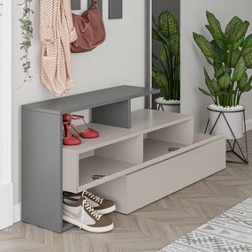 Έπιπλο Εισόδου Ανοιχτή Μόκα / Ανθρακί RAMDA 137x35x54,5