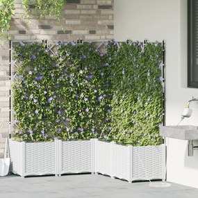 vidaXL Γλάστρες Κηπουρικής με Σύστημα Άρδευσης 5 τεμ Λευκές