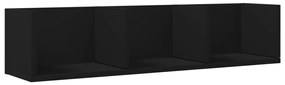 vidaXL Ντουλάπια Τοίχου 2 τεμ. Μαύρα 75x18x16,5 εκ. Επεξεργασμένο Ξύλο