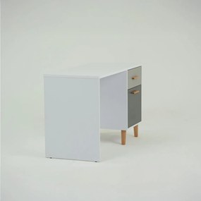 Γραφείο Timmy Λευκό-Γραφίτη-Γκρι 120x53.7x77cm