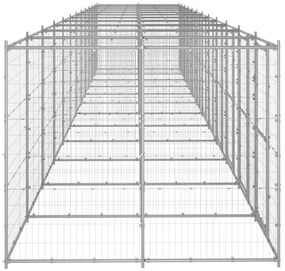 Κλουβί Σκύλου Εξωτερικού Χώρου 29,04 μ² από Γαλβανισμένο Χάλυβα - Ασήμι